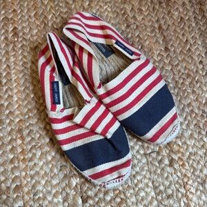Saint James 40 Red and White Striped Espadrilles